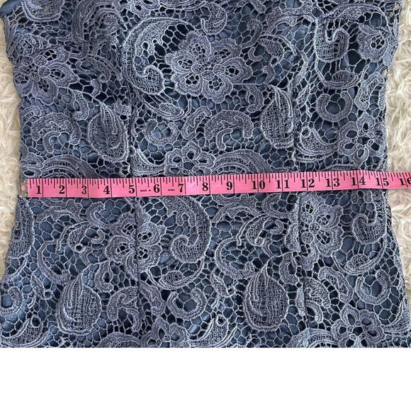 J S Collections Womens Size 8 Periwinkle Blue Lace Overlay Sheath Dress #0381 - Picture 15 of 15